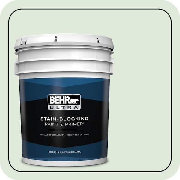 BEHR ULTRA 5 gal. #440E-1 Relaxing Green Satin Enamel Exterior Paint & Primer