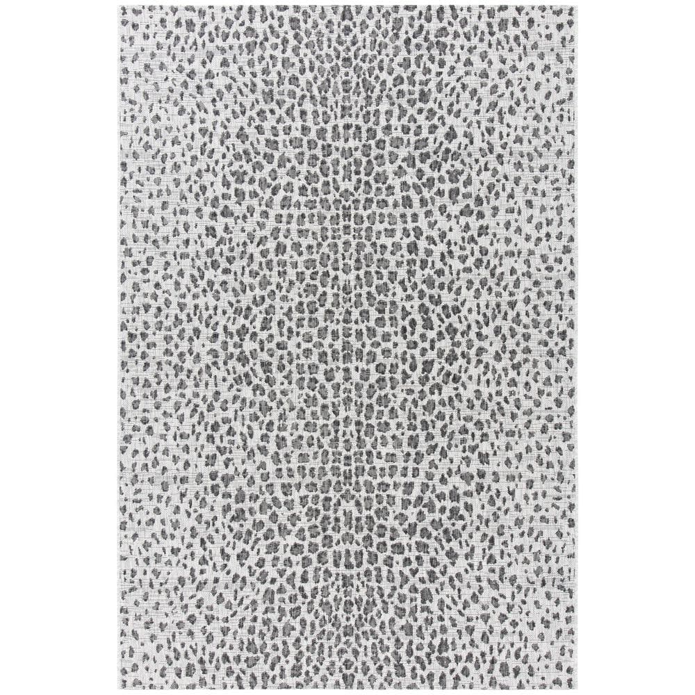 Courtyard Gray/Black 4 ft. x 6 ft. Cheetah Geometric Indoor/Outdoor Patio  Area Rug price history on PriceWatchPro