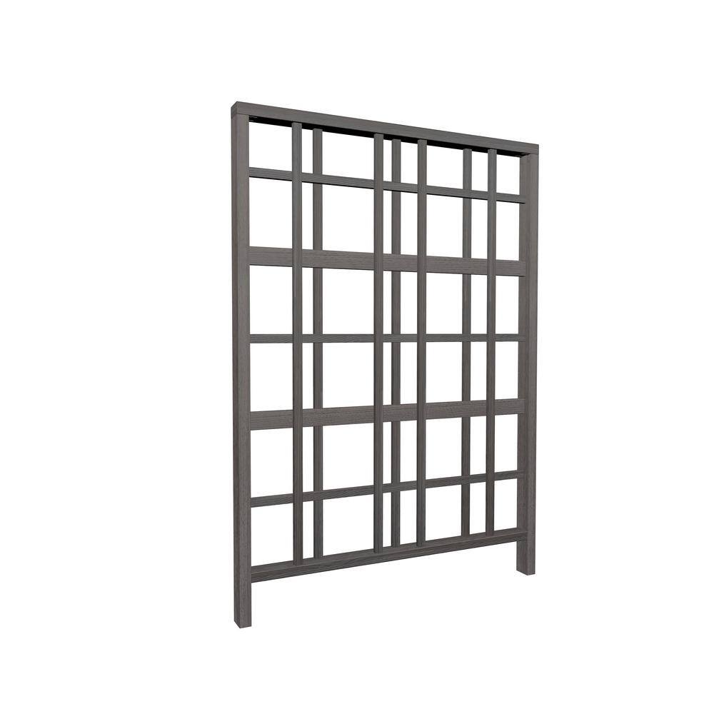 Espresso Brown 84'' H x 60'' W Modern Vinyl Garden Trellis