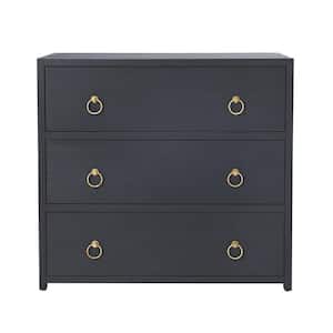 Bernadette Blue Cabinet with 3-Drawers 32.25 in. x 34 in. 18 in.