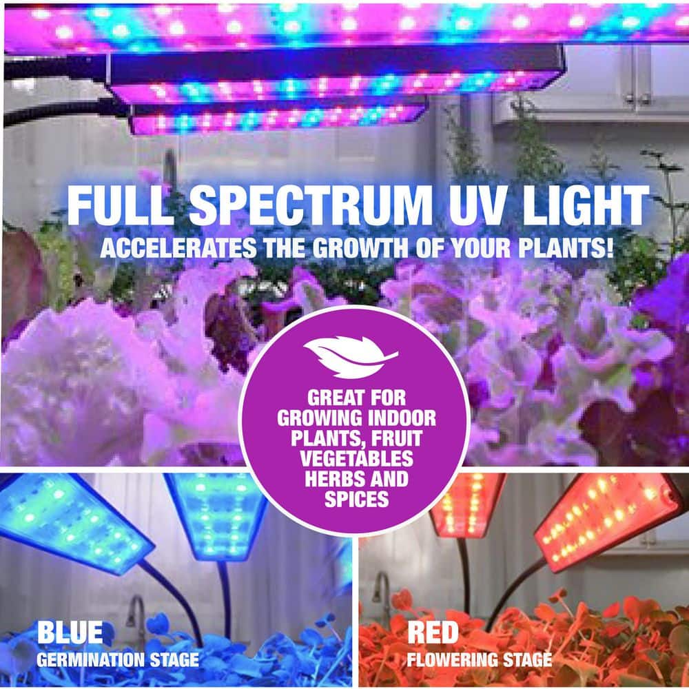 Bell + Howell 24" Black LED Indoor Grow Light with Adjustable Timer