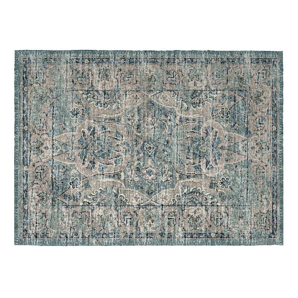 Addison Rugs Sterling Blue 1 ft. 8 in. x 2 ft. 6 in. Indoor/Outdoor