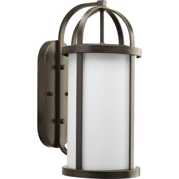 Progress Lighting Greetings Collection 1-Light 20.75 in. Outdoor Antique Bronze Wall Lantern Sconce