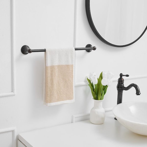BWE Traditional 18 in. Wall Mounted Bathroom Accessories Towel Bar Space  Saving and Easy to Install in Oil Rubbed Bronze TW002-18-ORB - The Home  Depot