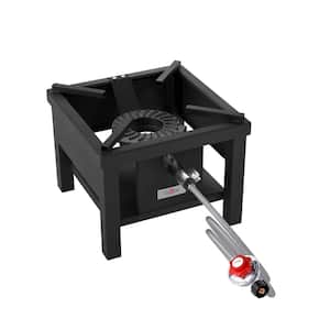 High Pressure Portable Propane Grill in Black with Adjustable 0-20 PSI Regulator