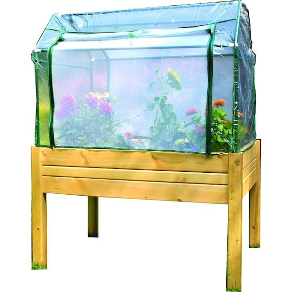 Eden 3 ft. x 4 ft. Cedar Raised Garden Table with Optional Enclosure