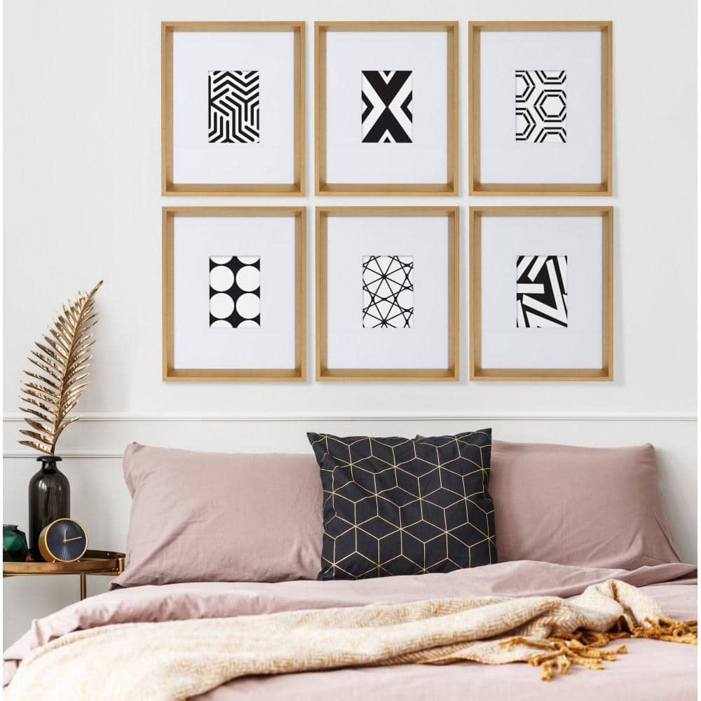 Modern Abstract Geometric 6-Piece Black & White Art Print Set