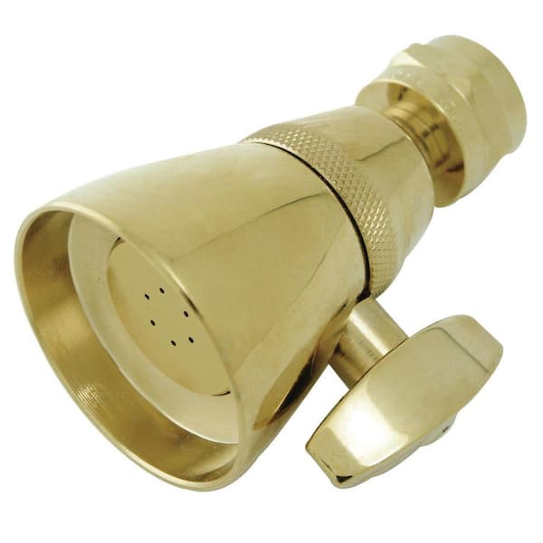 Kingston Brass Shower Scape 1-Spray Patterns 1.75 in. Wall Mount Jet Fixed Shower Head in Polished Brass