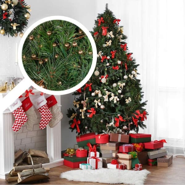 BLEUM CADE 24 Pcs Christmas Picks and Sprays, Red Christmas Decorations for  Tree, Christmas Floral Picks Ornaments Decor, Fake Gold Leaf Leaves Stems