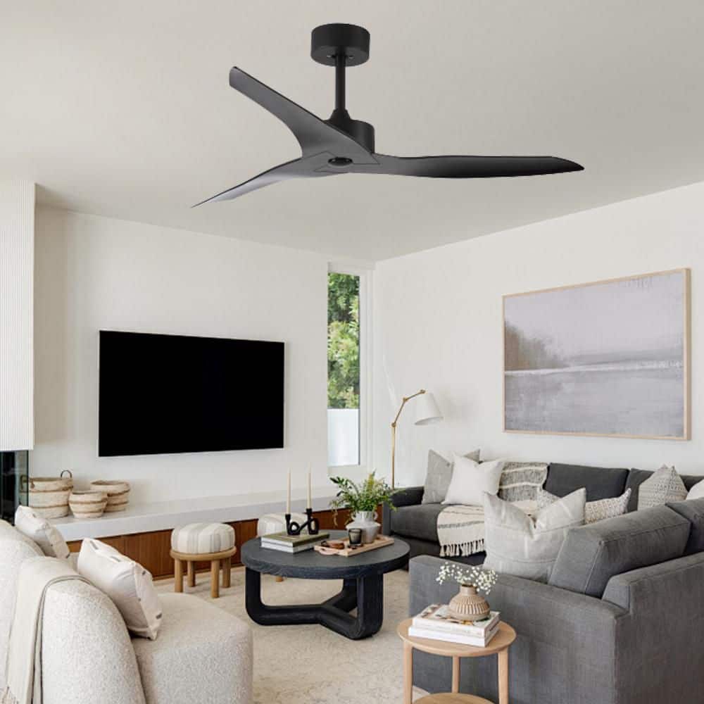 Ventisplendor 52 in. Matte Black Indoor Ceiling Fan without Light included Remote Control for Bedroom or Living Room price history on PriceWatchPro