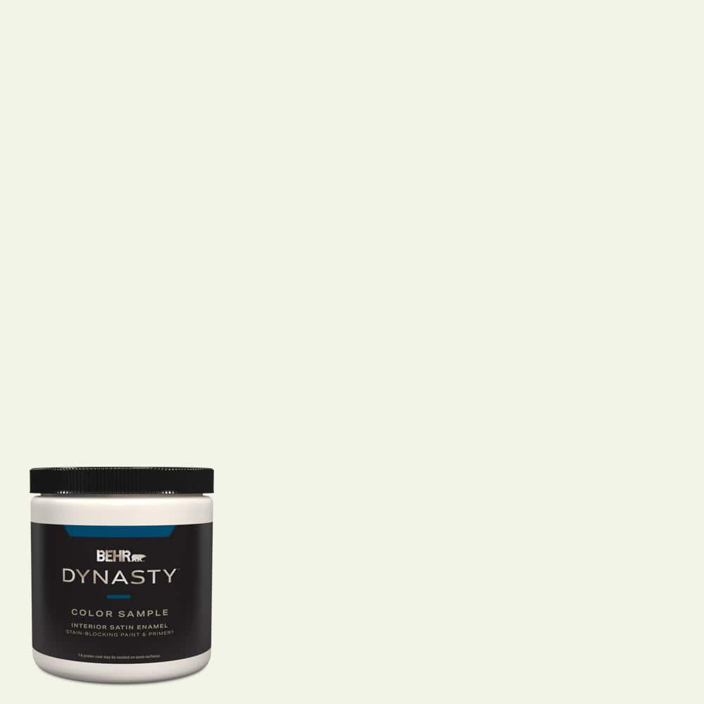 BEHR DYNASTY 8 oz. #GR-W10 Calcium Satin Enamel Stain-Blocking Interior ...