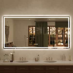 Spring 72 in. W x 36 in. H Rectangular Frameless LED Wall Bathroom Vanity Mirror