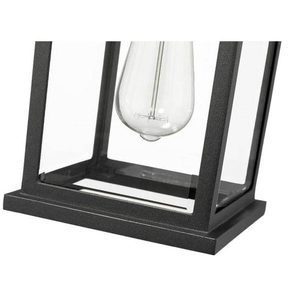 Portland Black Cast Aluminum Outdoor Wall Sconce with Clear Glass