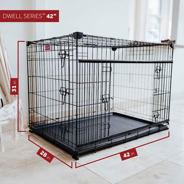 42 in. Double-Door Crate with Sliding Side Door
