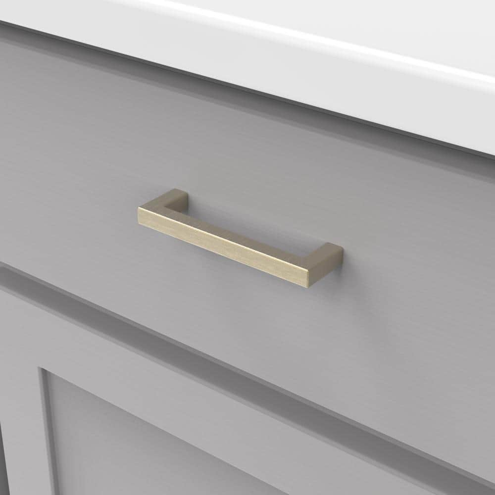 Champagne Bronze Modern Kitchen Cabinet Pulls, 3-3/4"
