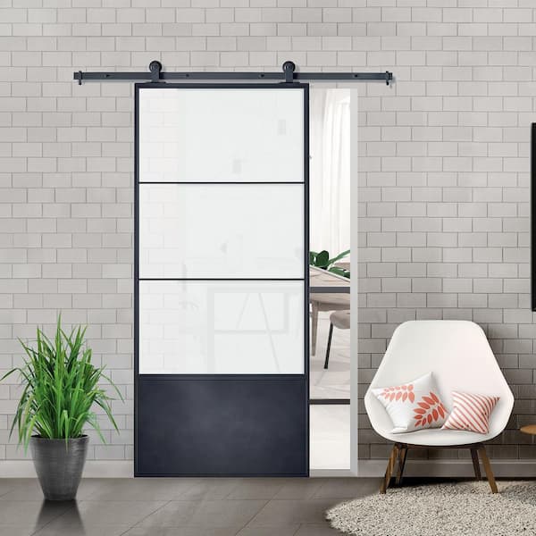 37 In X 84 3 4 Lite Concorde Kd, Frosted Glass Sliding Barn Door