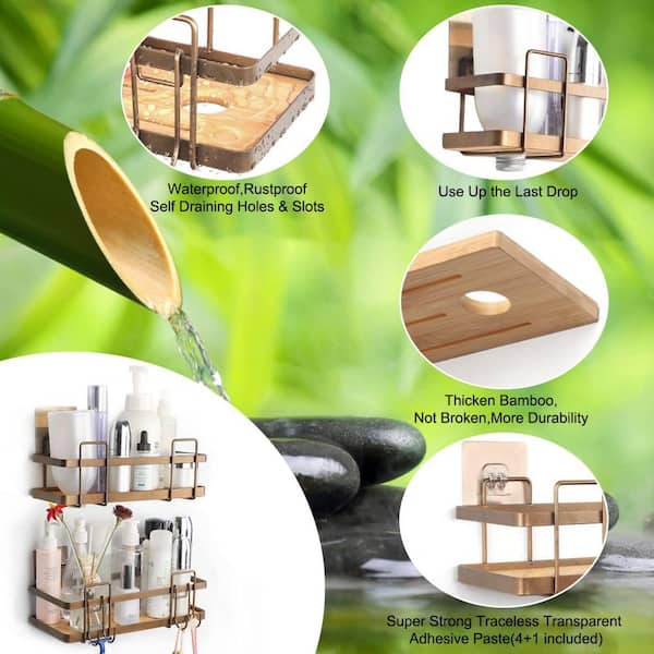 Bamboo Wood Shower Caddy, 24.8