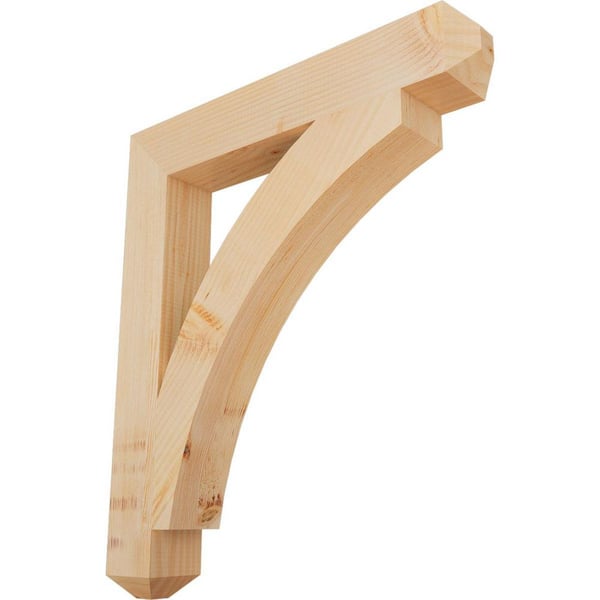 Ekena Millwork 3.5 in. x 30 in. x 26 in. Douglas Fir Thorton Craftsman Smooth Bracket