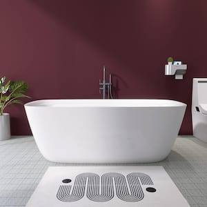 67 in. x 30.7 in. Soaking Bathtub with Integrated Slotted Overflow and Chrome Pop-up Drain Anti-Clogging in Gloss White