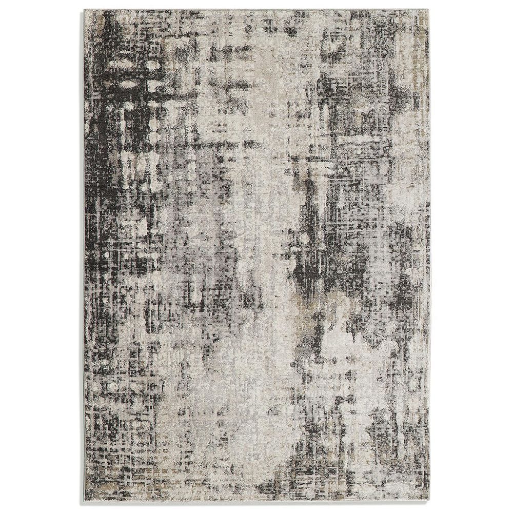 Gray Polypropylene 5 ft. x 7 ft. Abstract Indoor Area Rug