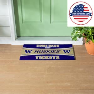 University of Washington 28 in. x 16 in. PVC "Come Back With Tickets" Trapper Door Mat