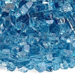 1/4 in. Pacific Blue Fire Glass 10 lbs. Bag