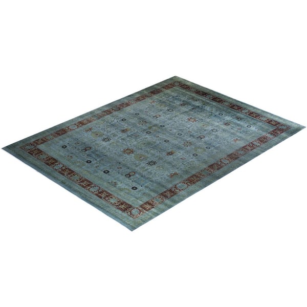 Gray 10 ft. 3 in. x 13 ft. 6 in. Fine Vibrance One-of-a-Kind Hand-Knotted Area Rug