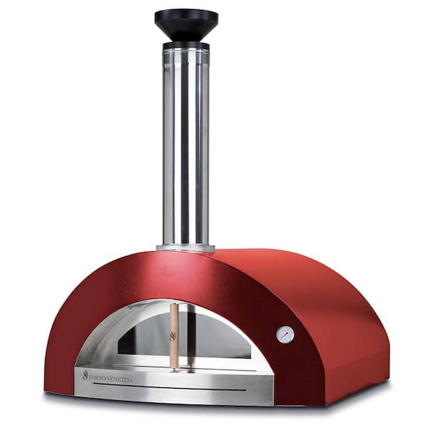 FORNO VENETZIA Bellagio 32 in. x 36 in. Counter Top Oven, Wood Burning,  Outdoor Pizza Oven in Red FVBEL200R - The Home Depot