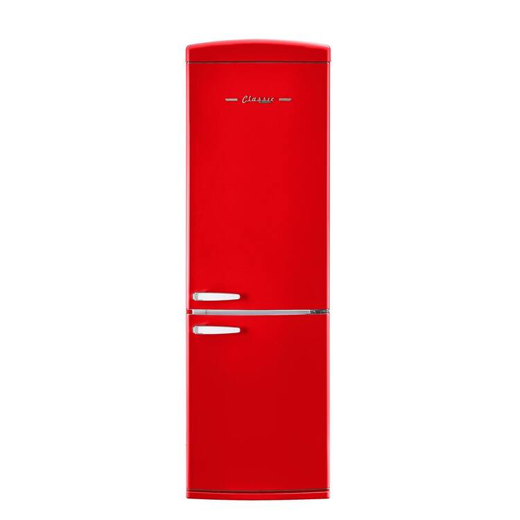 Unique Appliances Classic Retro 23.8 in 11.7 cu. ft. Frost Free Retro Bottom Freezer Refrigerator in Candy Apple Red, ENERGY STAR