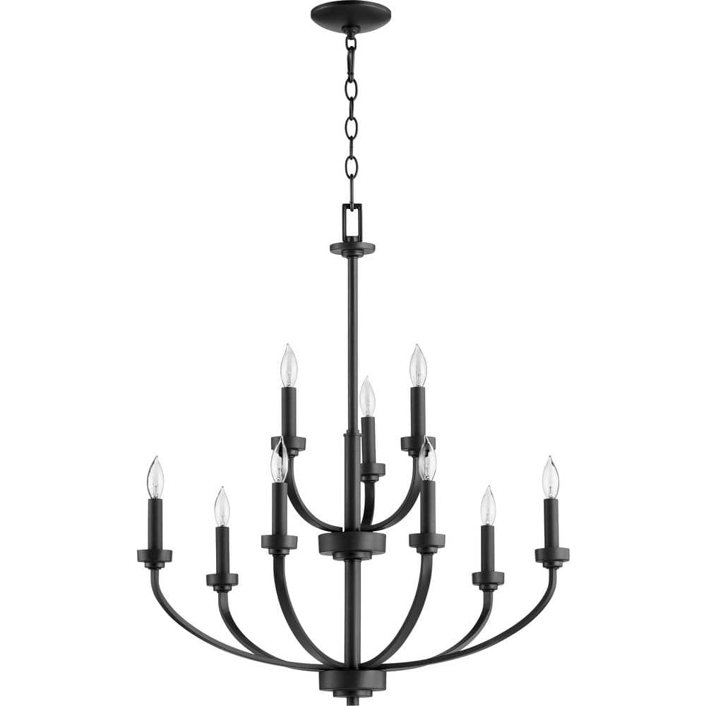 Noir Black 9-Light Candelabra Chandelier