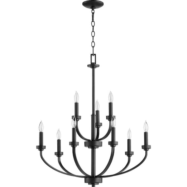 Quorum INTERNATIONAL Reyes 9-Light Black Chandelier