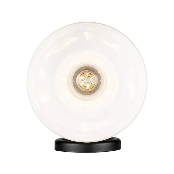 Golden Lighting Carver 1-Light Vanity Light in Matte Black with Vintage Milk Glass