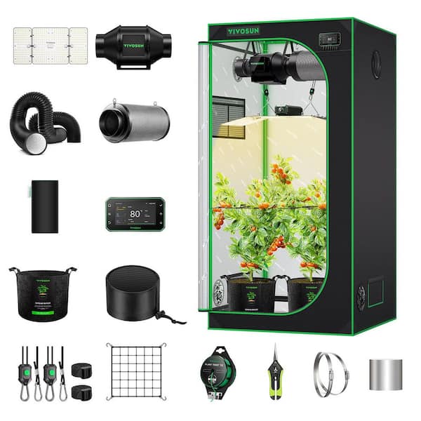 LumaLight 200-Watt Full Spectrum LED Grow Light Kit with 3ft. x 3 ft. Grow Tent, Ventilation System and Controller