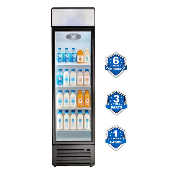 Cooler Depot 3.7 cu.ft Auto-defrost Commercial Narrow Glass Door Refrigerator in Black