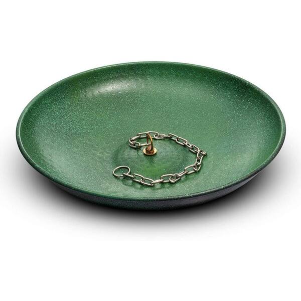 Monarch Rain Chains 15 inch diameter Hand Hammered Mild Steel Anchoring Basin (Green Patina)