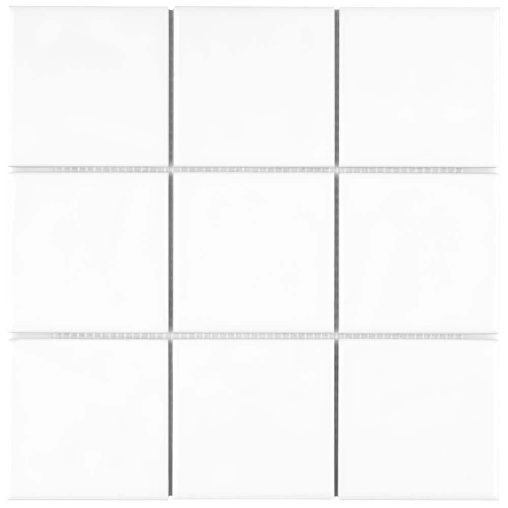 Twist Square White Ice 6 in. x 6 in. Ceramic Mosaic Take Home Tile Sample price history on PriceWatchPro