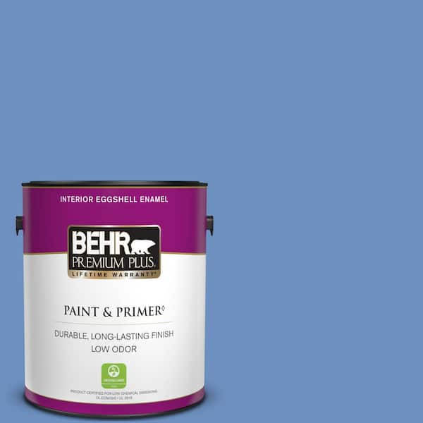 BEHR PREMIUM PLUS 1 gal. #590B-5 Purple Hyacinth Eggshell Enamel Low Odor Interior Paint & Primer