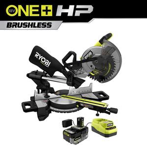 ONE+ HP 18V Brushless Cordless 10 in. Sliding Compound Miter Saw Kit with 4.0 Ah HIGH PERFORMANCE Battery and Charger