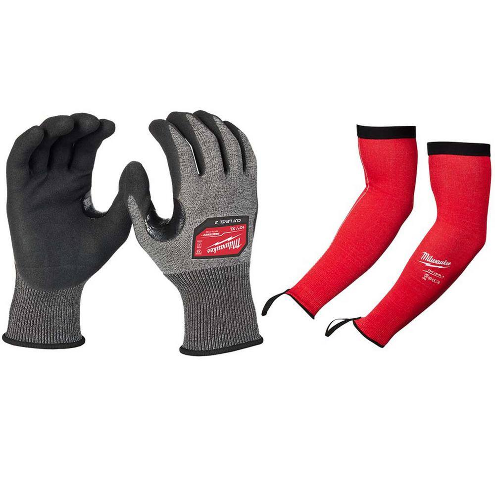 X-Large HIGH DEX NITRILE CUT 3 GLOVES with 18 in. Red 4-Way Stretch Cut 3 Resistant Protective Arm Sleeves price history on PriceWatchPro