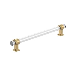 Glacio 8 in. (203 mm) Center-to-Center Clear/Champagne Bronze Cabinet Bar Pull (1-Pack)