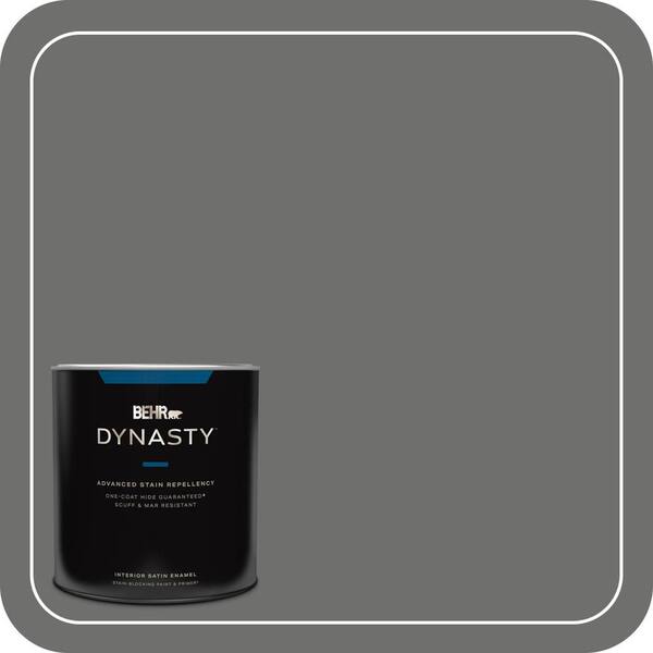 BEHR DYNASTY 1 qt. #HDC-AC-17A Welded Iron One-Coat Hide Satin Enamel Interior Stain-Blocking Paint and Primer