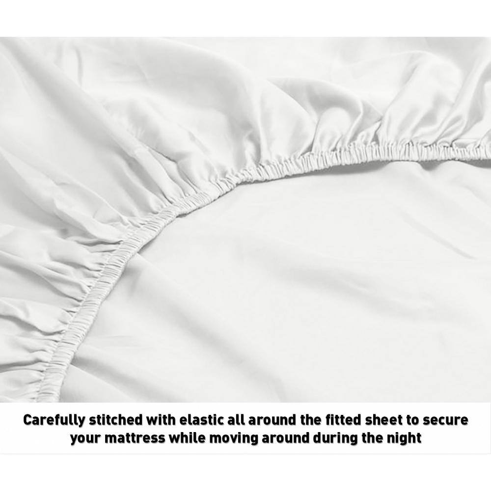 Luxurious White Egyptian Cotton Twin Sheet Set