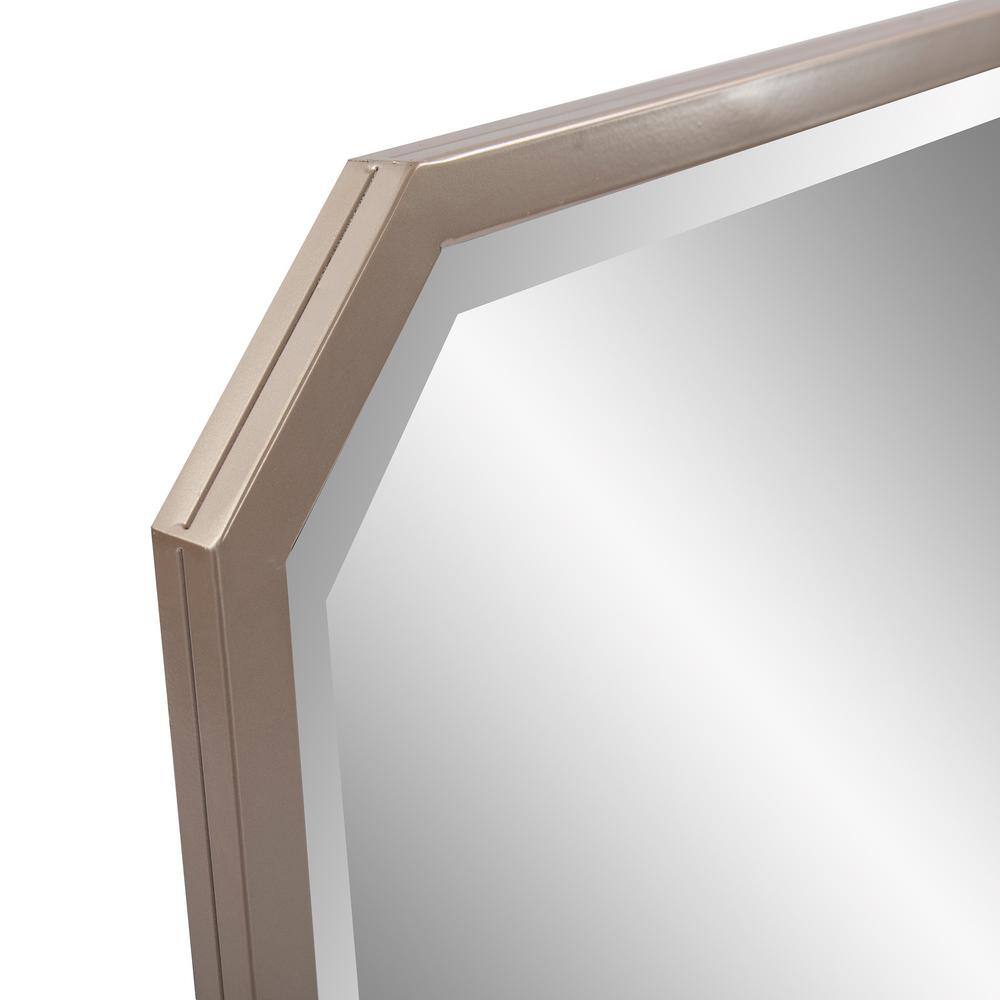 Elongated Octagonal Champagne Silver Wall Mirror 22.5"x34"
