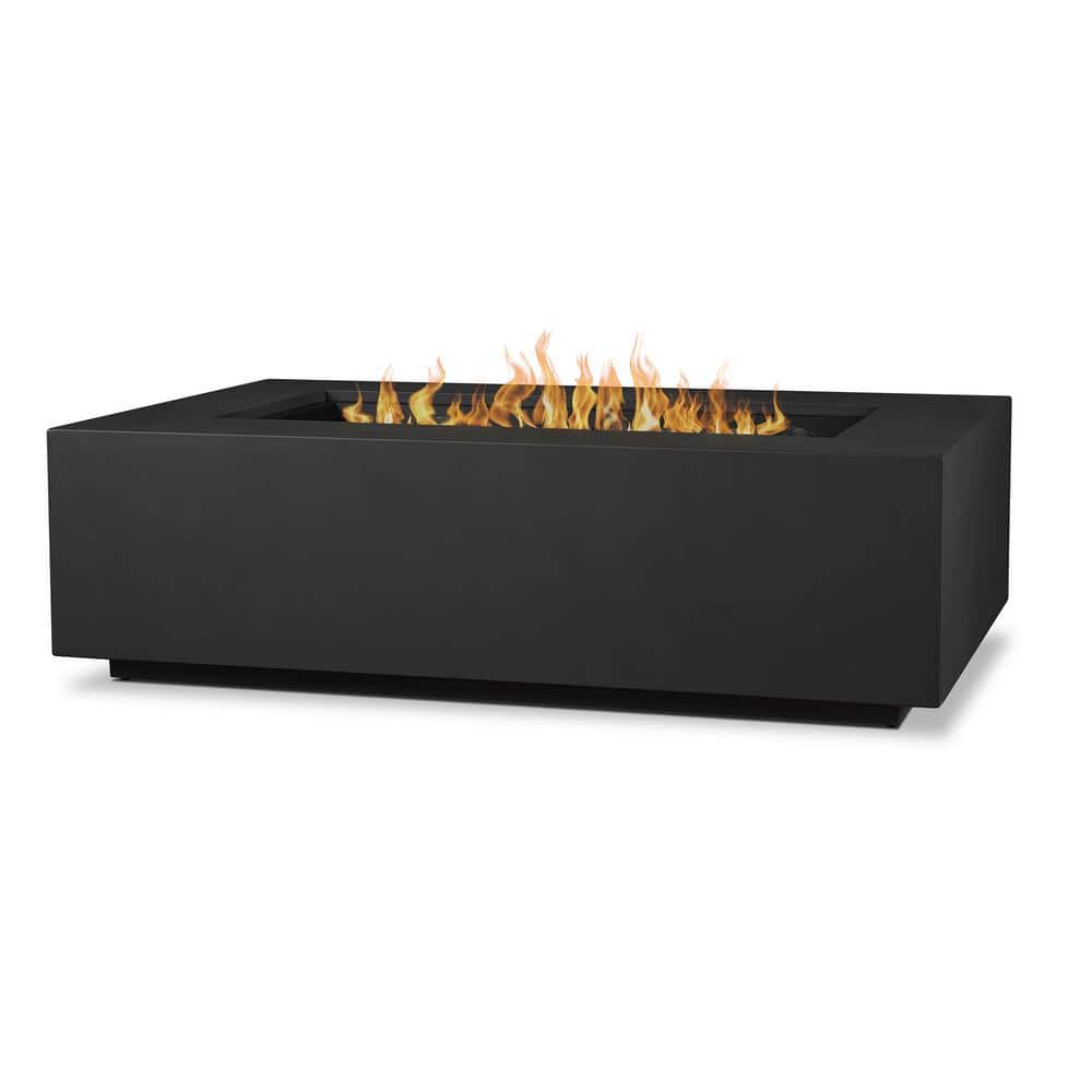Aegean 50" Black Powder-Coated Steel Gas Fire Pit Table
