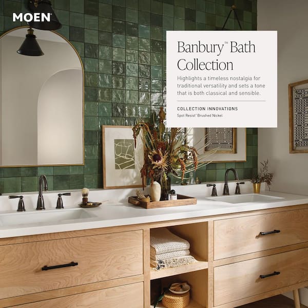 NA　404060 MOEN Banbury 8 in. Widespread Double Handle High-Arc Bathroom