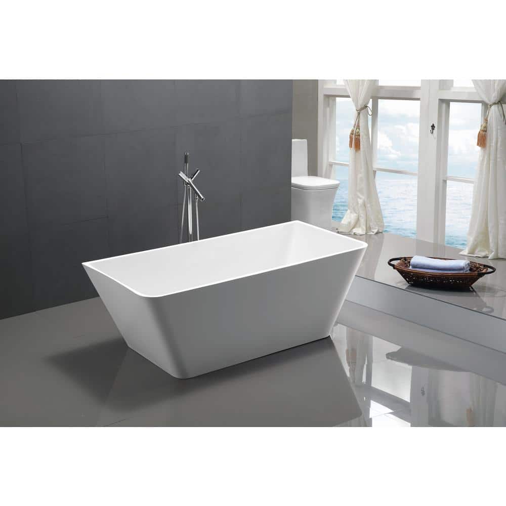 67'' White Acrylic Freestanding Soaking Bathtub
