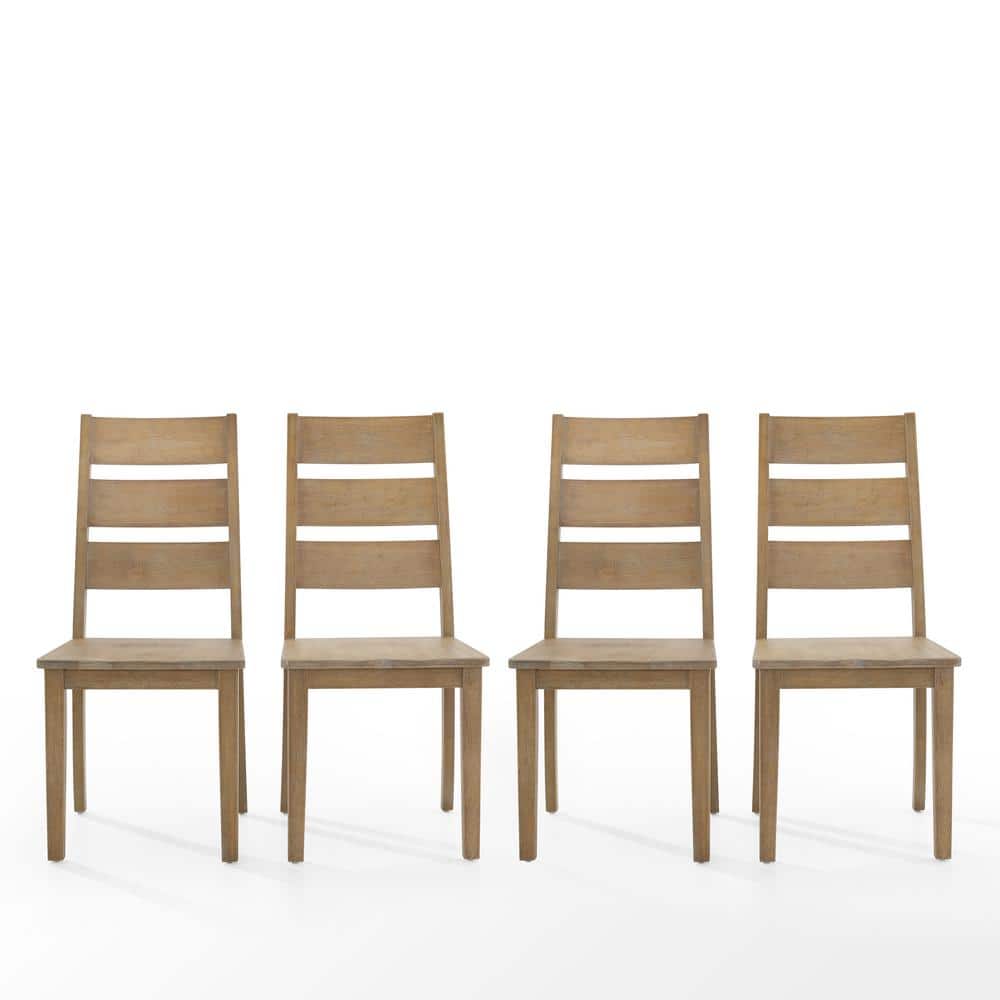 Joanna Rustic Brown Wood Ladderback Side Chair Set