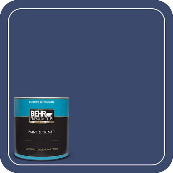 BEHR PREMIUM PLUS 1 qt. #T11-19 Starlit Night Satin Enamel Exterior Paint & Primer