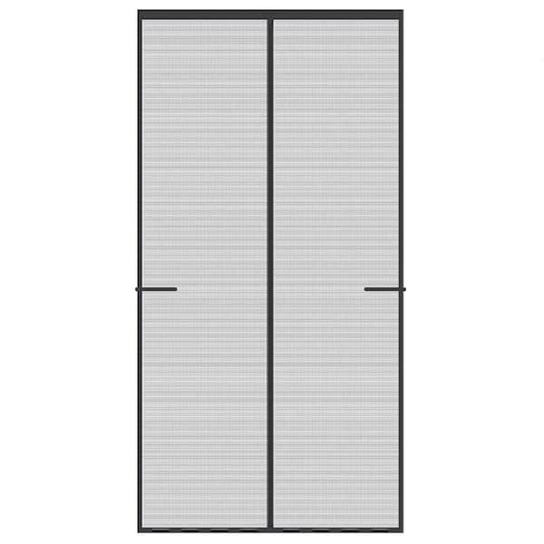 38 in. x 82 in. Universal/Reversible Black Finished Fiberglass Magnetic Closure Screen Door