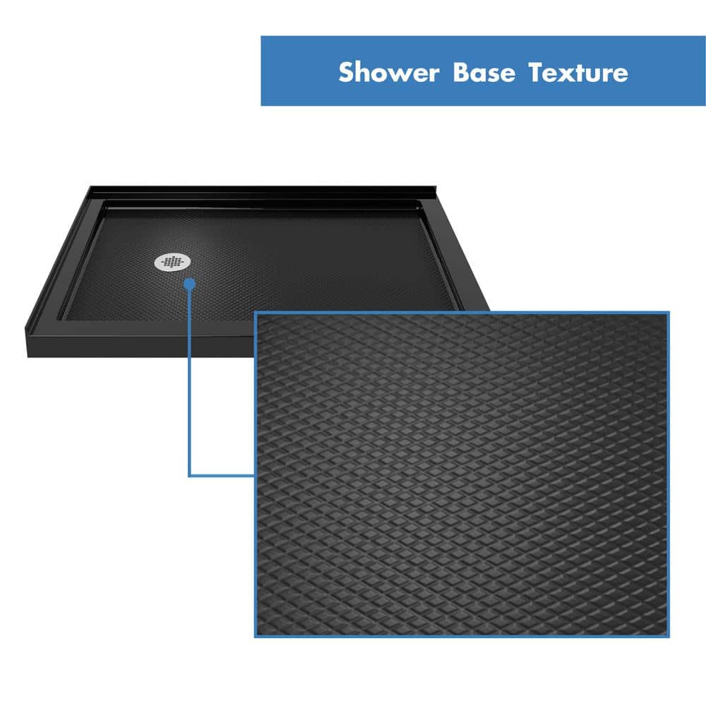 Black Acrylic 36" Square Double Threshold Shower Base